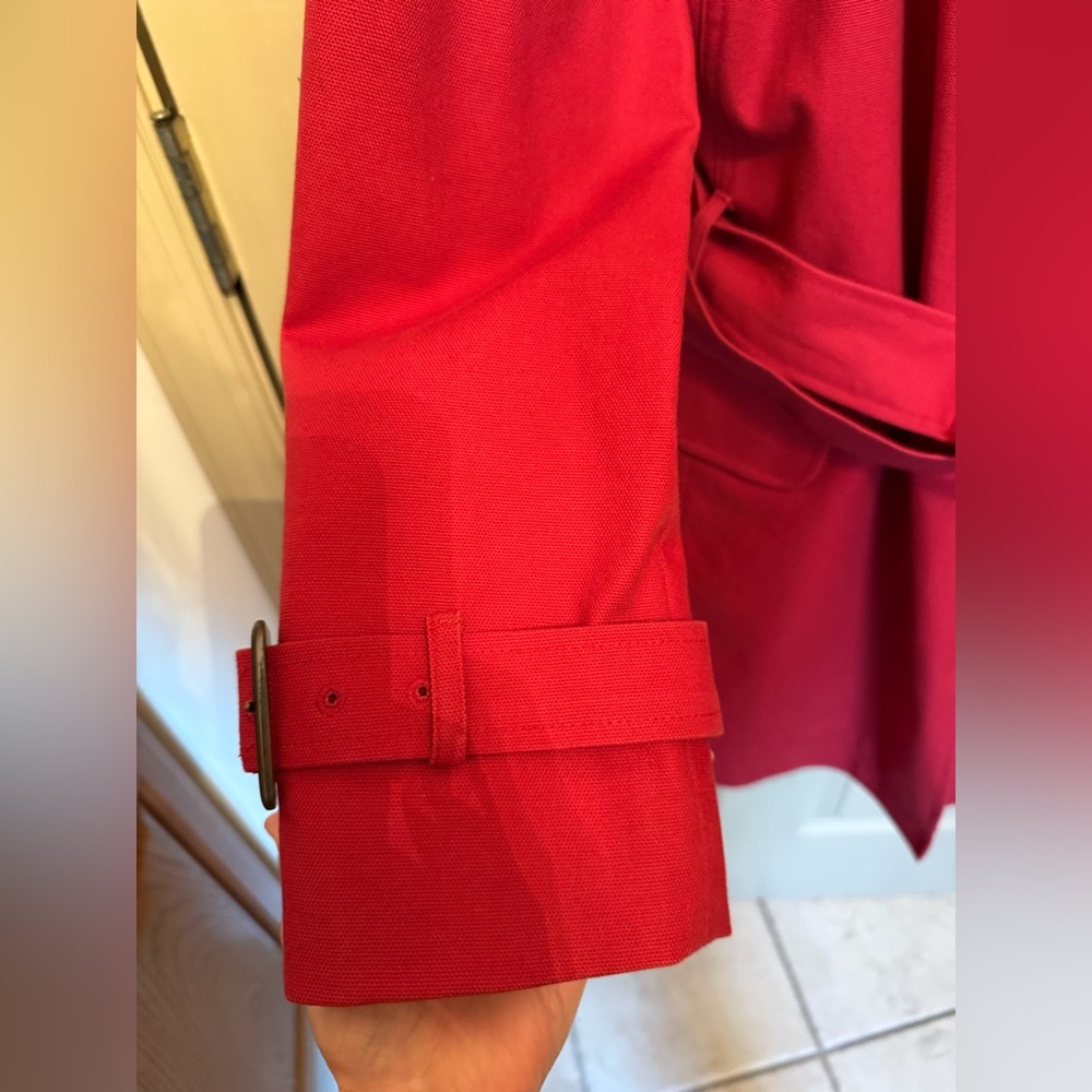 Talbots Vibrant Red Trench Coat - Picture 4 of 12